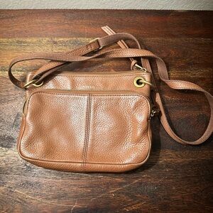 Fossil tan leather‎ crossbody bag